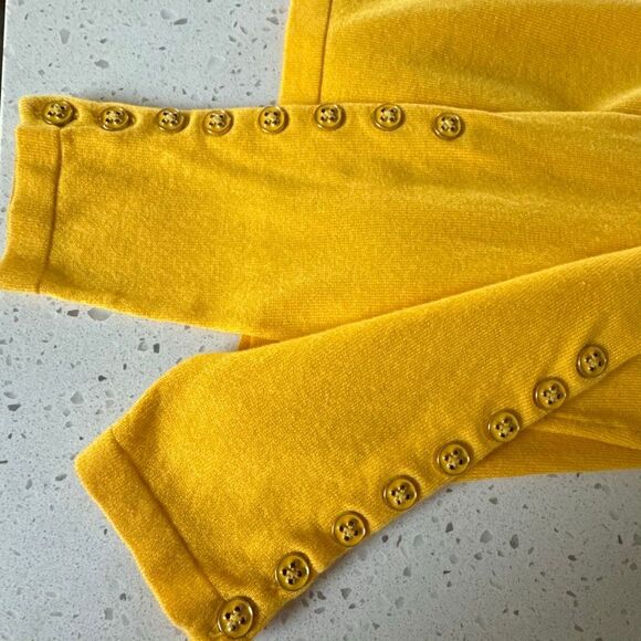 J. McLaughlin Women's Jamey Crew Neck Button Sleeve Sweater Yellow Size Medium - Picture 6 of 6